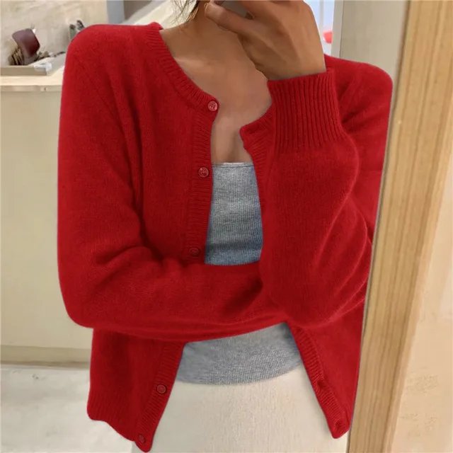 Emma | Women's Button Front Cardigan Cropped Relaxed Fit 7