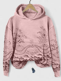 Claire | Feminine And Comfortable Lace Detail Hooded Sweater