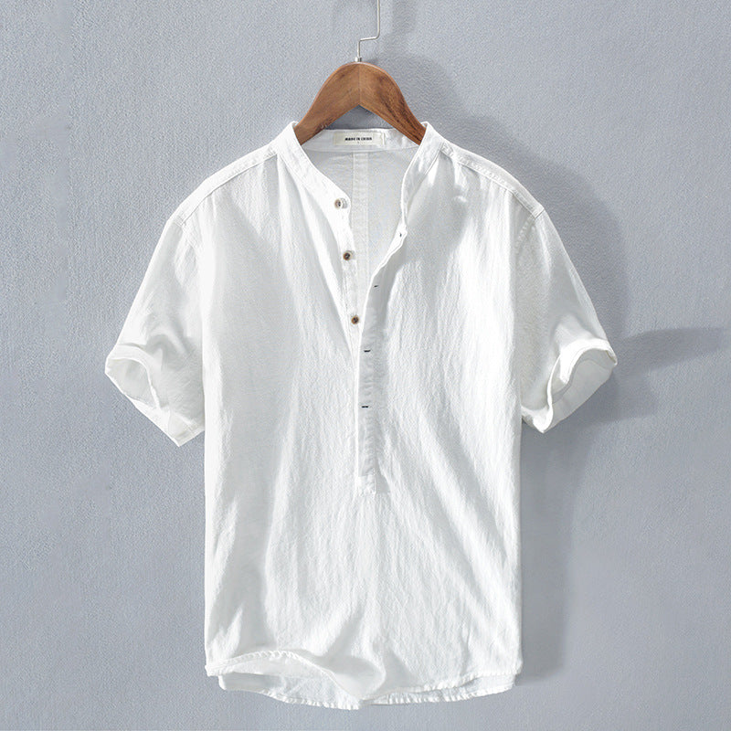 Ethan | Casual Comfort Short Sleeve Linen Shirt 0