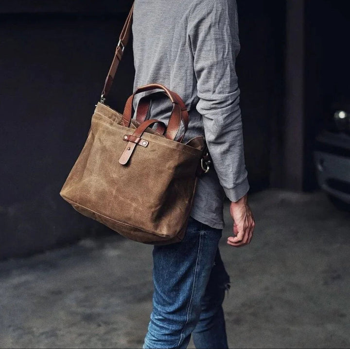 Ethan | Rugged Waxed Canvas Tote Bag 2
