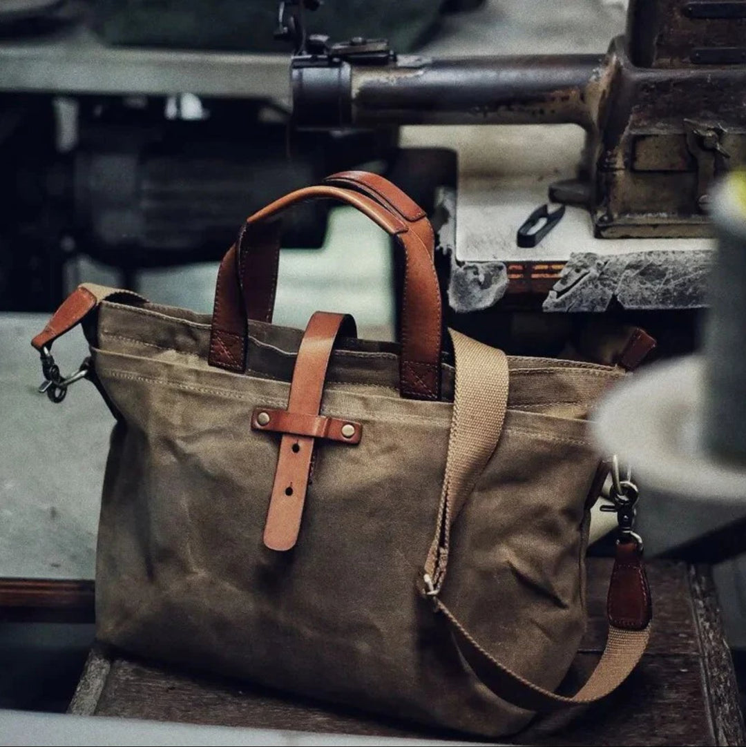 Ethan | Rugged Waxed Canvas Tote Bag 4