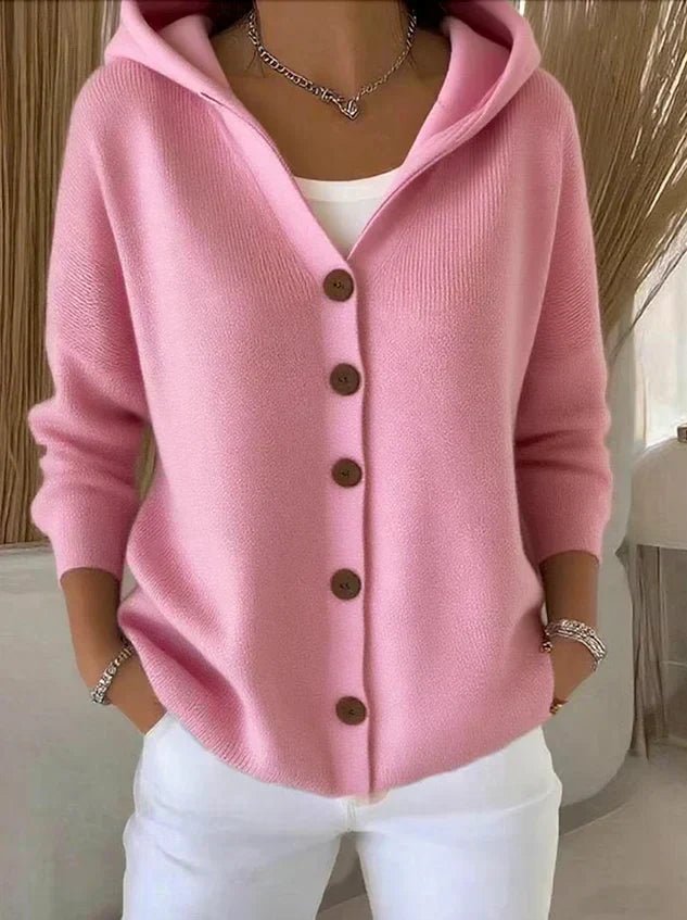 Eva | Relaxed-Fit Hooded Knit Cardigan 0
