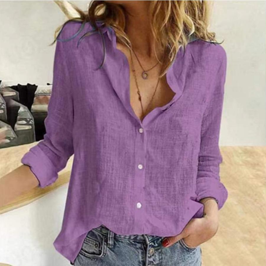 Evelyn | Comfortable Flattering Cotton Long Sleeve Shirt 1