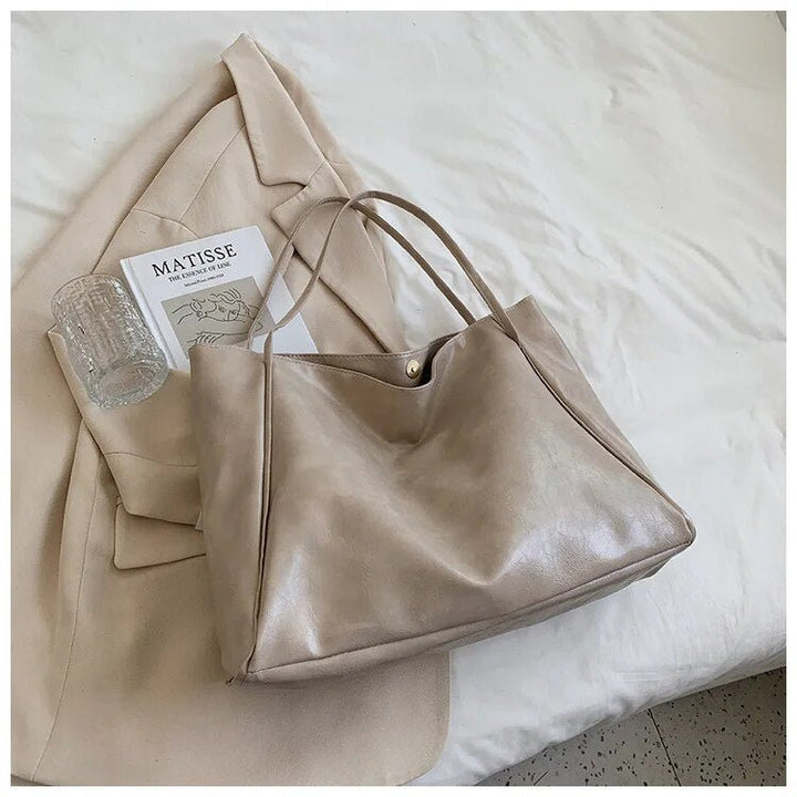 Evelyn | Retro Large-Capacity PU Leather Tote Bag 4