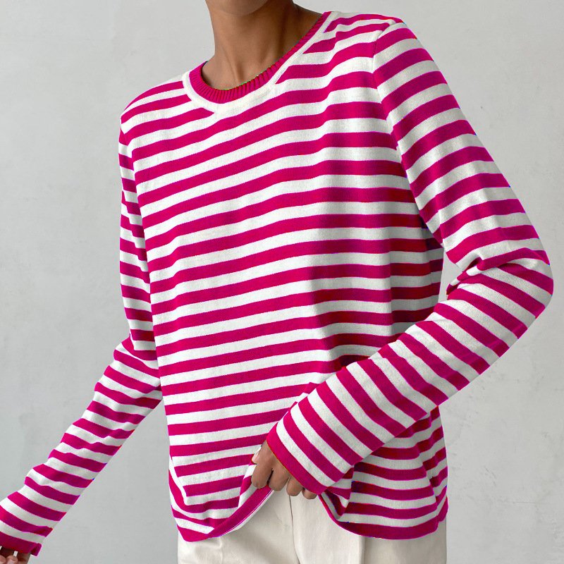 Evelyn | Women's Relaxed-Fit Nautical Striped Long Sleeve Sweater 5