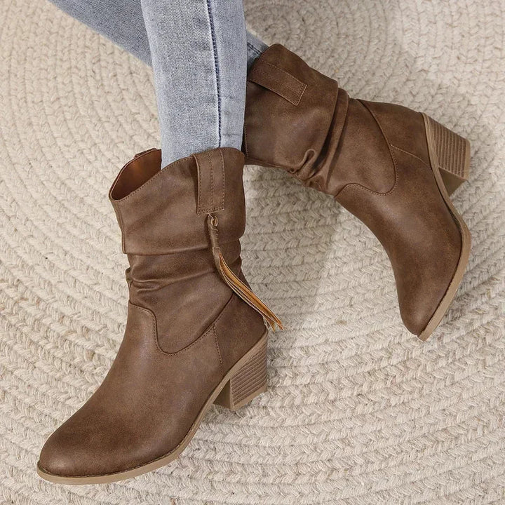 Franziska | Braided Tassel Water-Resistant Western Boots 5