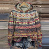 Premium Heritage-Woven Ethnic Retro Hoodie