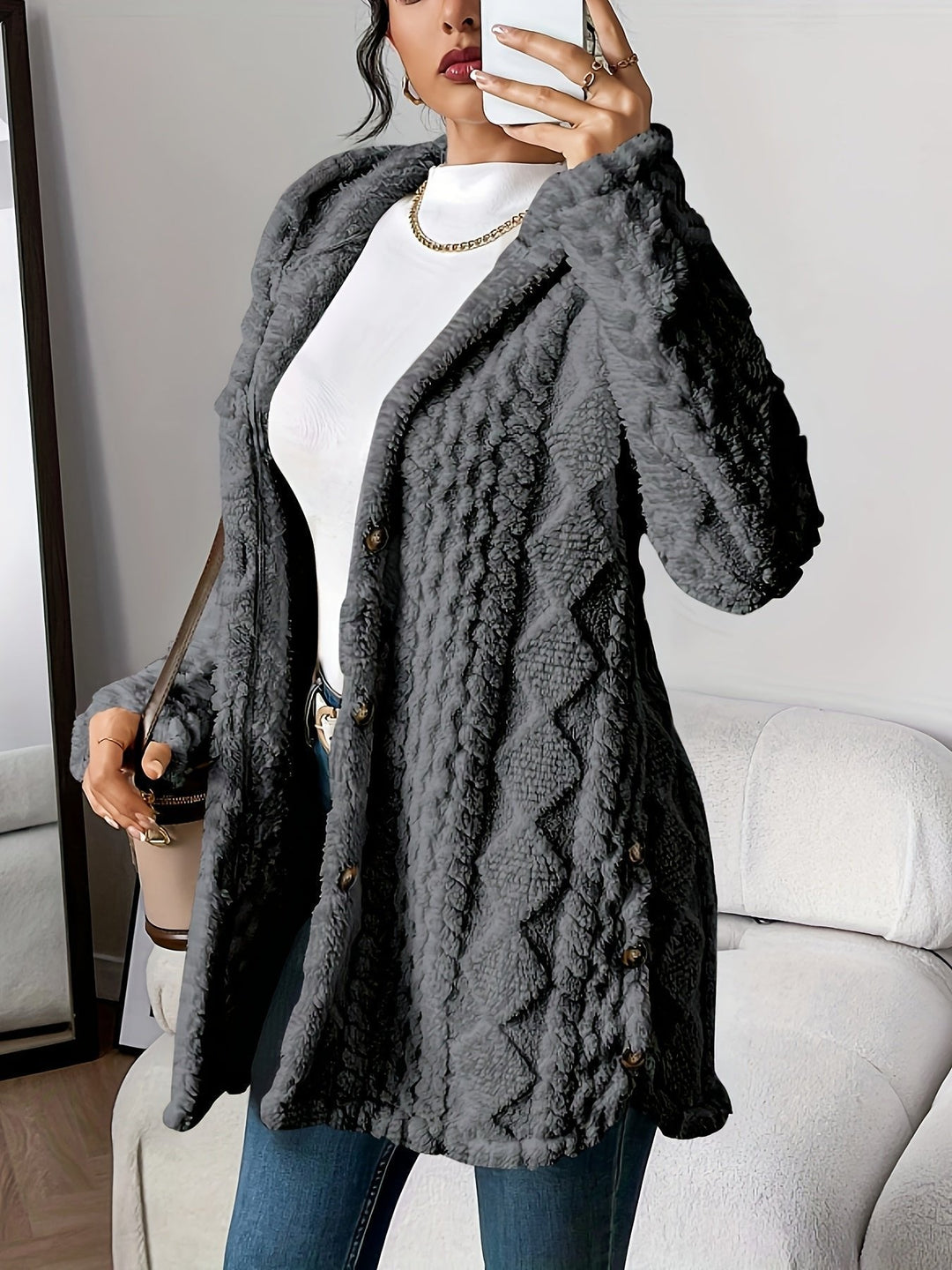 Grace | Plush Hooded Longline Cardigan 4