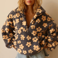 Maya | Comfortable and Teddy Oversized Floral Fleece Sweater