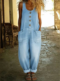Clara | Casual and Vintage Button Front Jumpsuit