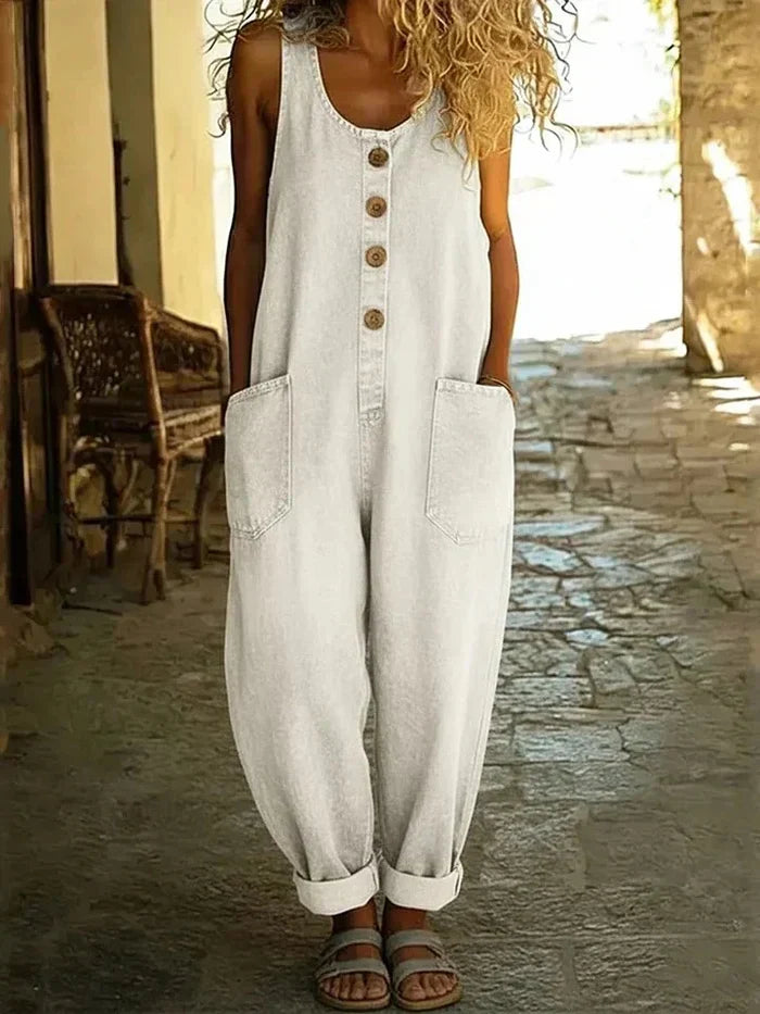 Harper | Vintage Relaxed Button-Front Overalls Jumpsuit 3