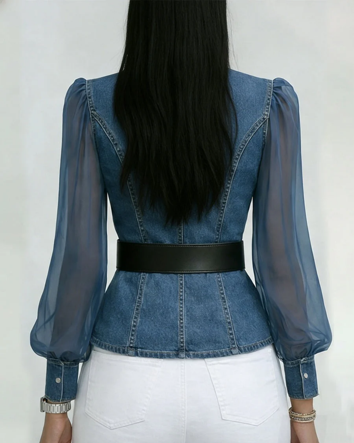 Haven | Elegant Wrap Top with Chiffon Sleeves - Stylish Women's Top & Blouse for Going Out 2