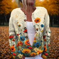 Clara | Classic And Cozy Vintage Floral Open Front Cardigan