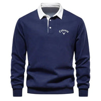 Max | Sophisticated And Modern Contrast Collar Knit Polo Sweater