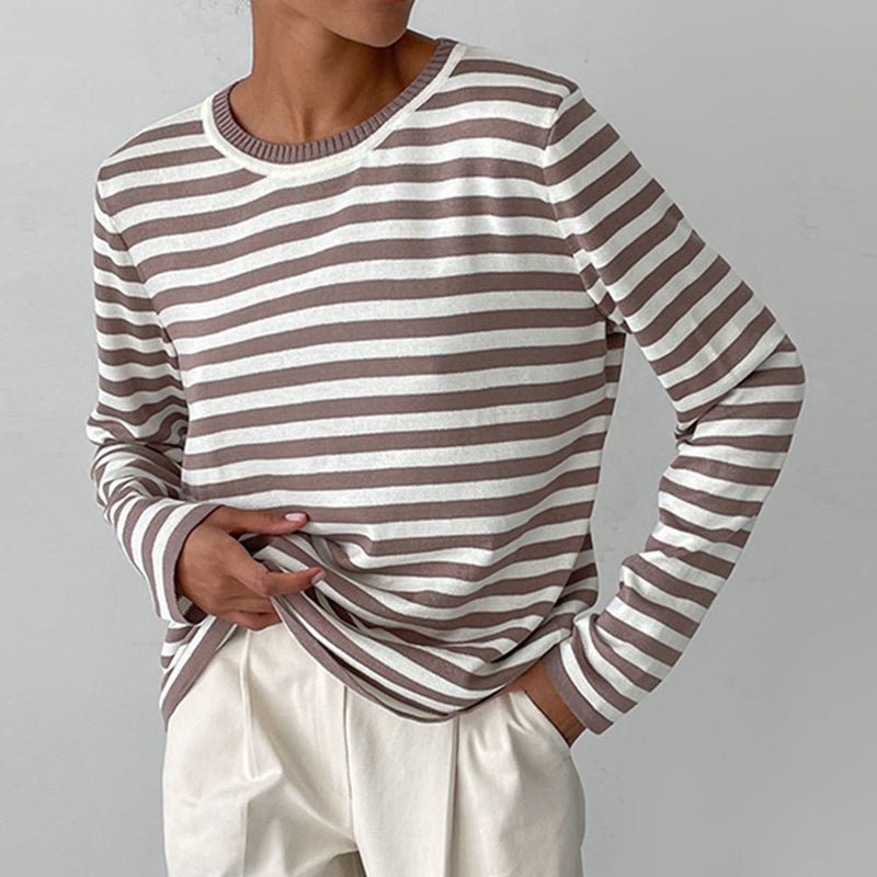 Isabella | Comfortable And Warm Nautical Striped Long Sleeve Sweater 1