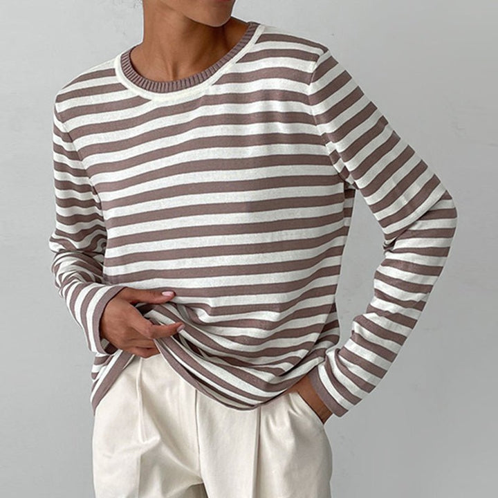Isabella | Comfortable And Warm Nautical Striped Long Sleeve Sweater 1