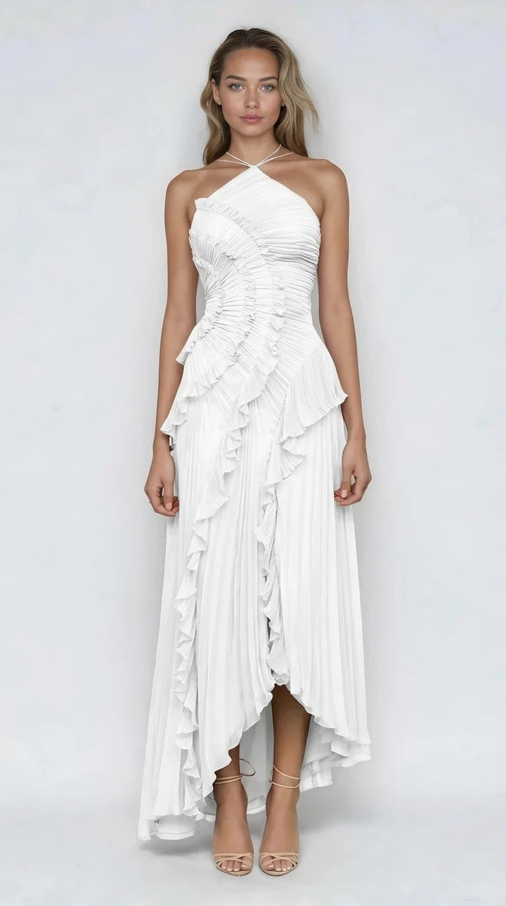 Isabella | Elegant Ruffle Midi Dress for Women 11