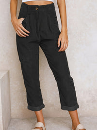 Pantalon droit classique en velours côtelé côtelé