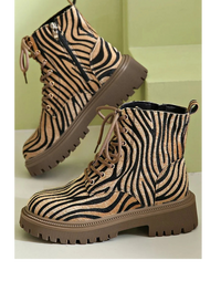 Claire | Comfortable And Contemporary Zebra Print Boots