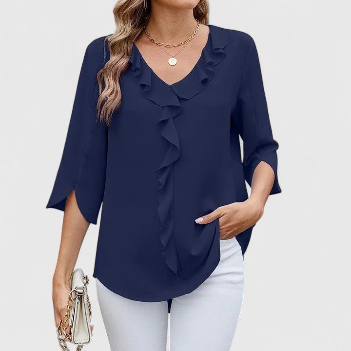 Jessica | Comfortable And Elegant Ruffle Chiffon Blouse 8