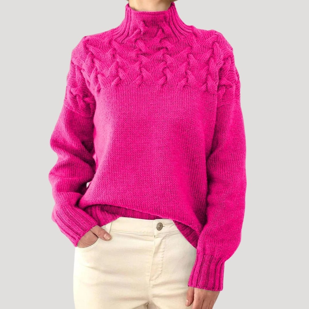 Johanna | Comfortable And Warm Cable Knit Turtleneck Pullover Sweater 4