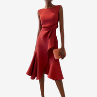 Robe midi asymétrique tendance et à la mode