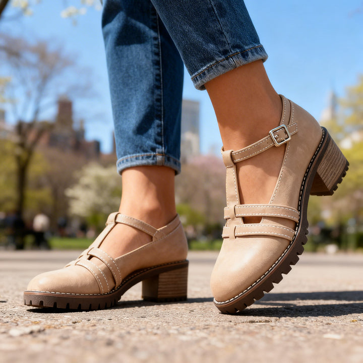 Julia | Stylish and Timeless T-Strap Block Heel Loafers 2
