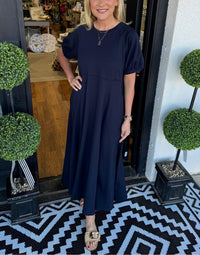 Robe maxi élégante à manches bouffantes intemporelle