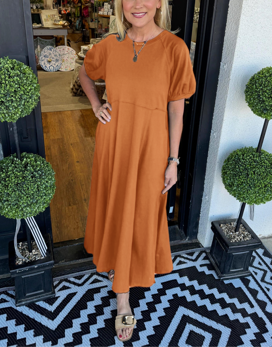 Katrin | Elegant Navy Puff Sleeve Maxi Dress 5