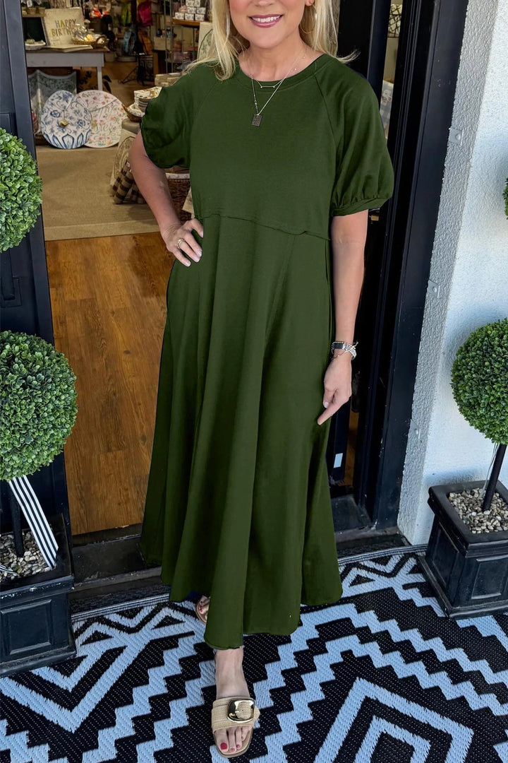 Katrin | Elegant Navy Puff Sleeve Maxi Dress 6