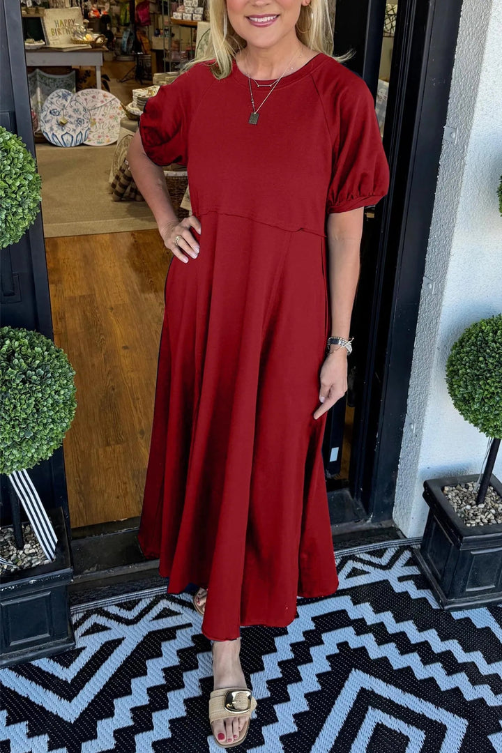 Katrin | Elegant Navy Puff Sleeve Maxi Dress 8
