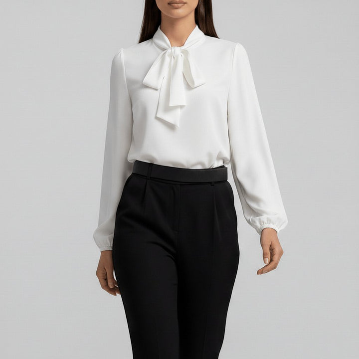 Kayleigh | Comfortable And Elegant Bow-Tie Long-Sleeve Blouse 6