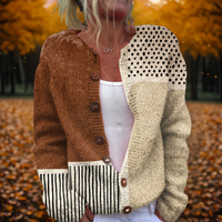 Amelia | Warm And Playful Polka Dot Knit Cardigan