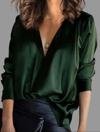 Luna | Comfortable And Soft Lustrous Draped Blouse