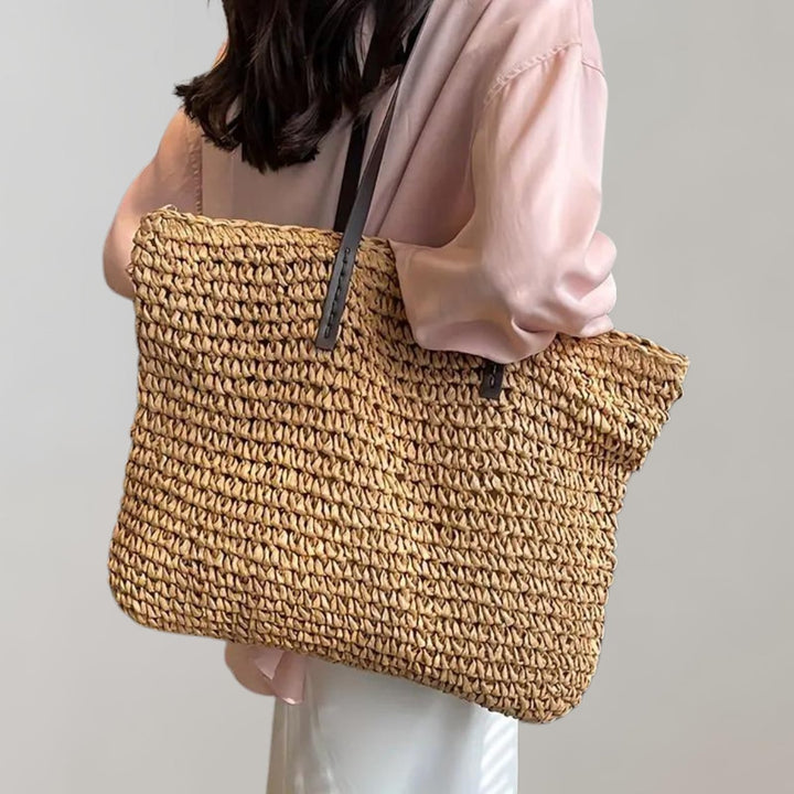Leonie | Oversized Woven Straw Shoulder Tote Bag 11