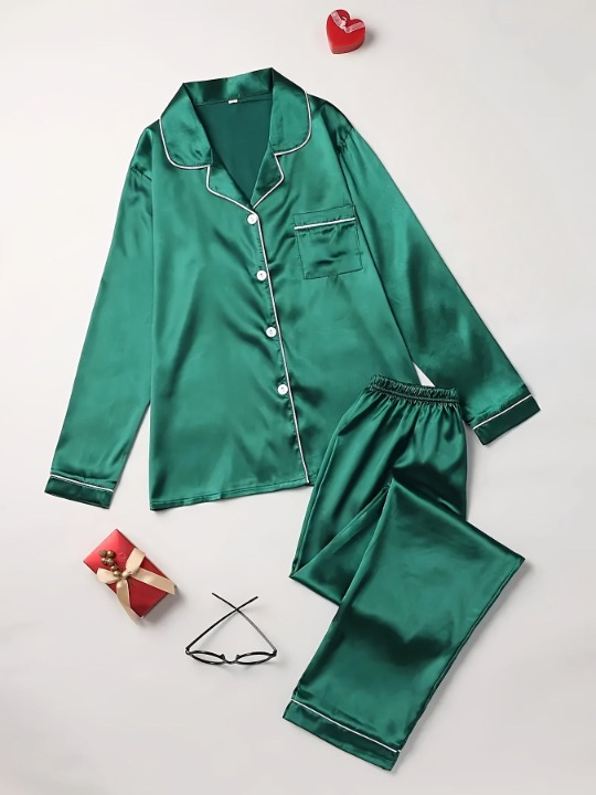 Lila | Relaxed Silk Pajama Set 11
