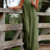 Willow | Stylish And Breathable Linen Sleeveless Bib Jumpsuit