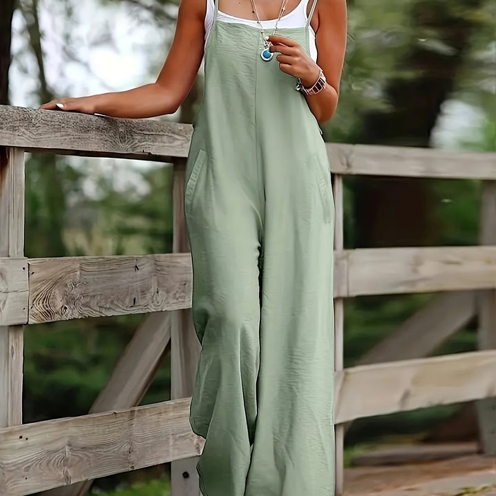 Lily | Comfortable And Breezy Linen Bib Jumpsuit 9