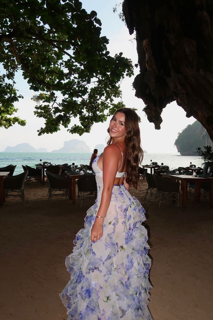 Lily | Elegant Floral Split-Skirt Wedding Guest Dress 7