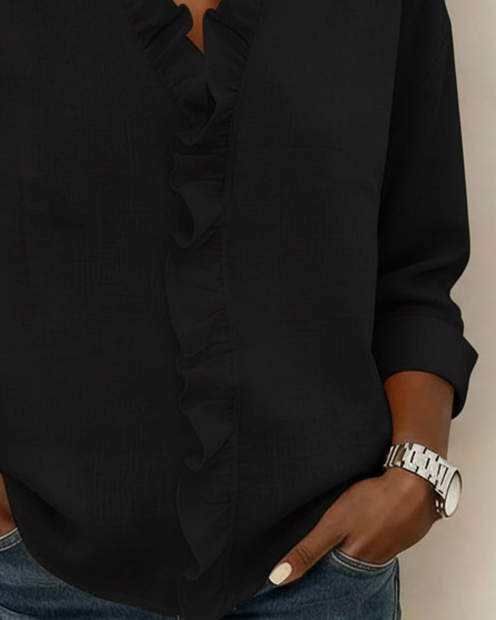 Lily | Elegant Soft Ruffle V-Neck Blouse 7