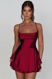 Isabella | Premium and Stylish Lustrous Satin Mini Dress