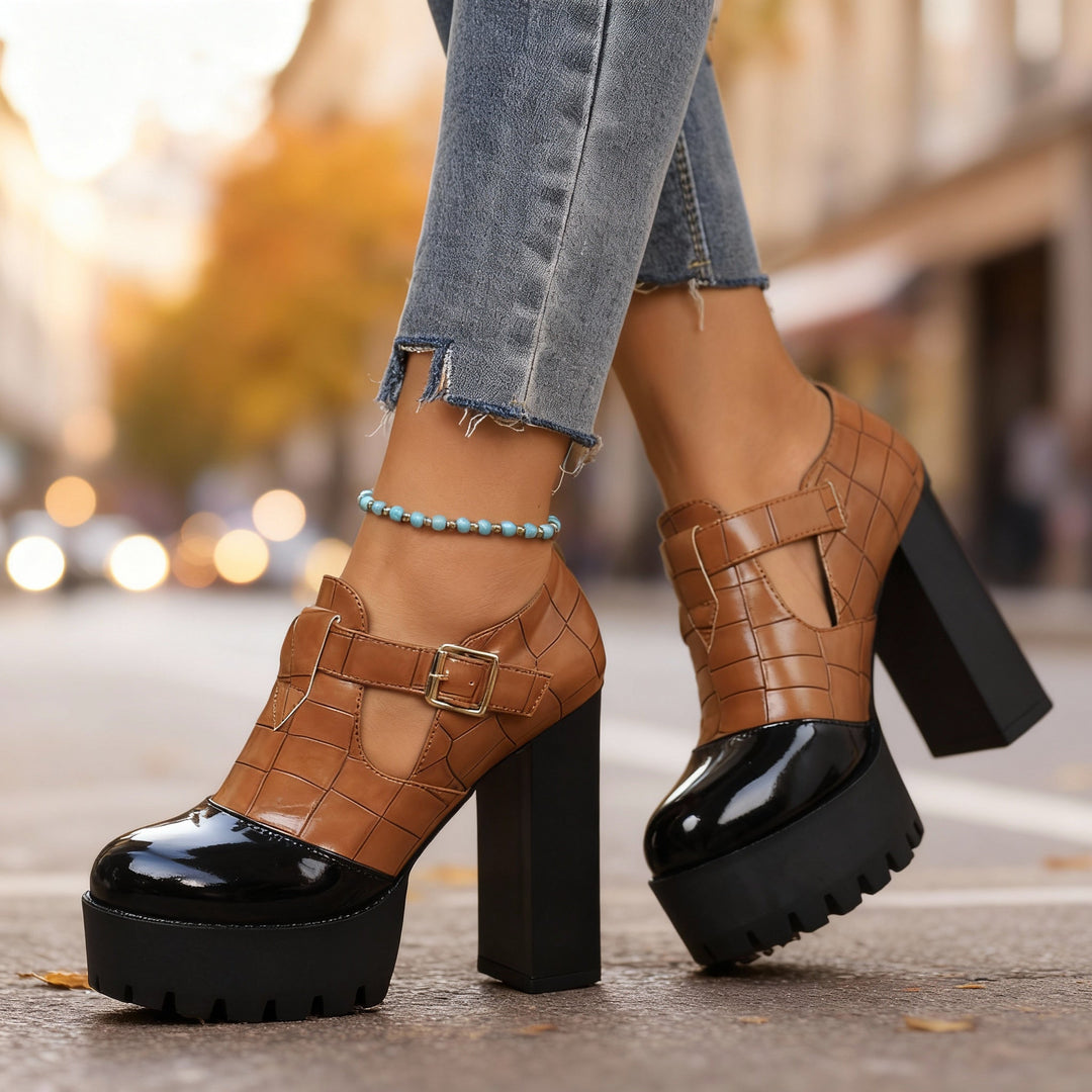 Lily | Stylish and Premium Platform Block Heel Pumps 3