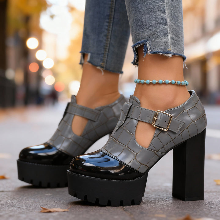 Lily | Stylish and Premium Platform Block Heel Pumps 4