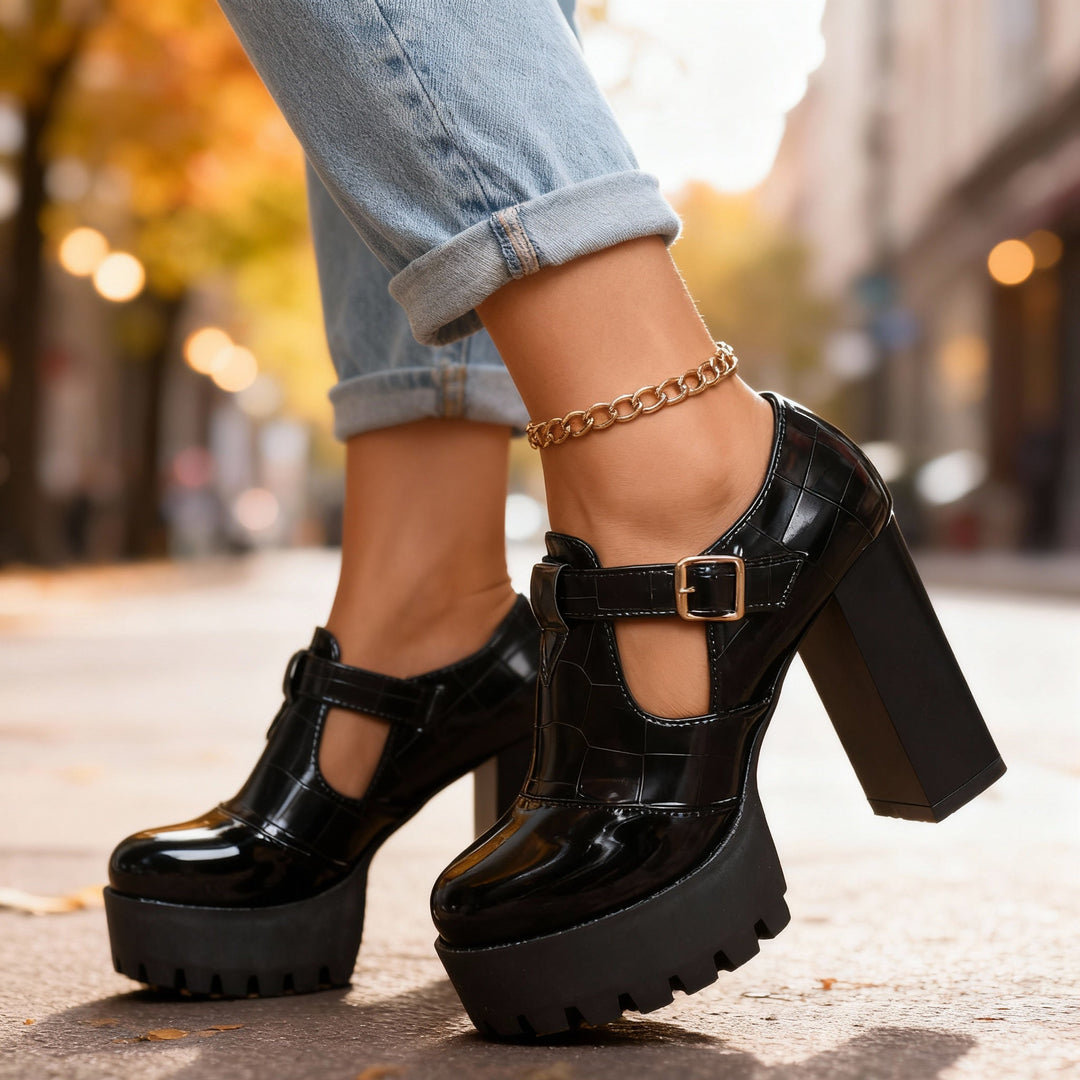 Lily | Stylish and Premium Platform Block Heel Pumps 5