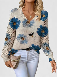 Aurora | Graceful And Warm Floral Knit Sweater