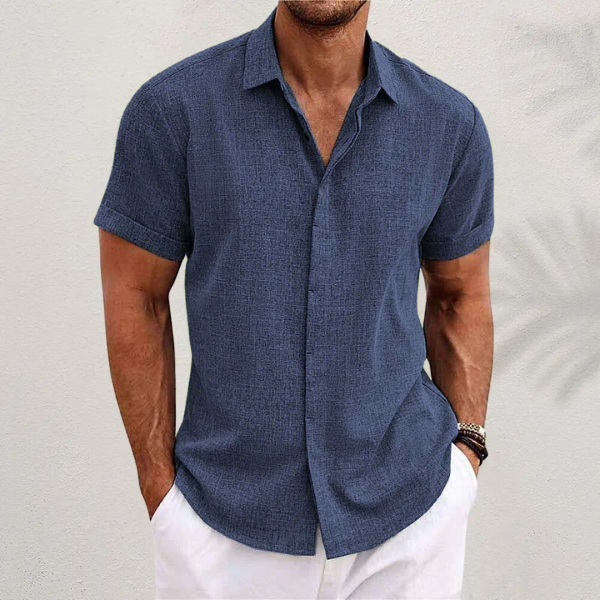Lucas | Short-Sleeve Cotton & Linen Summer Shirt 0