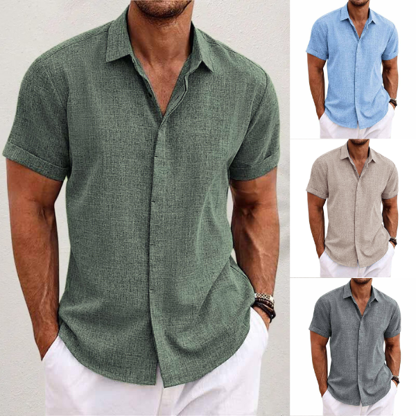 Lucas | Short-Sleeve Cotton & Linen Summer Shirt 2