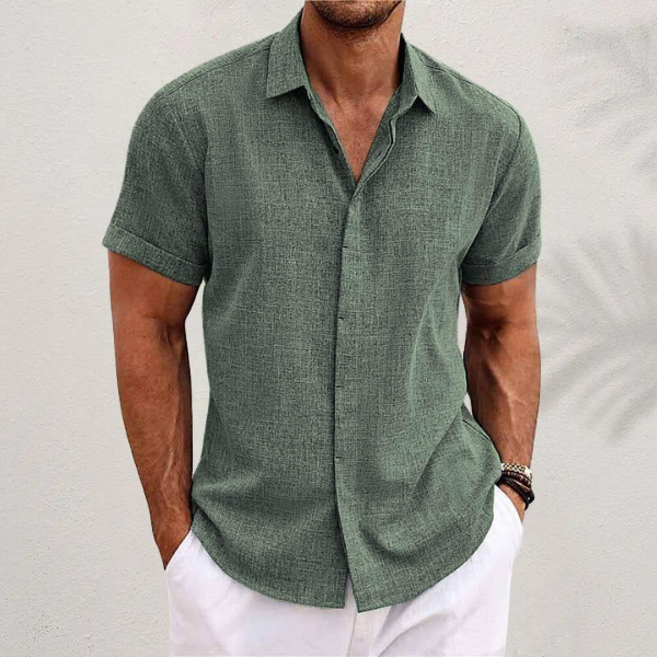 Lucas | Short-Sleeve Cotton & Linen Summer Shirt 3