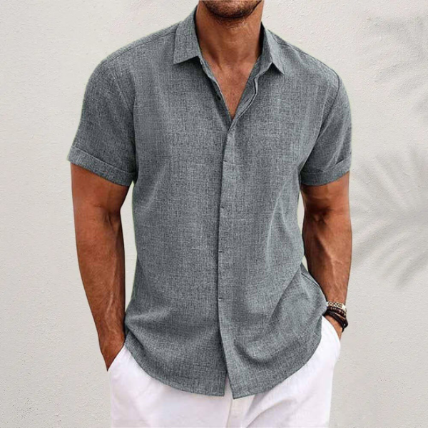 Lucas | Short-Sleeve Cotton & Linen Summer Shirt 5