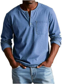 Ethan | Camicia Henley a Maniche Lunghe Classica e Confortevole da Uomo
